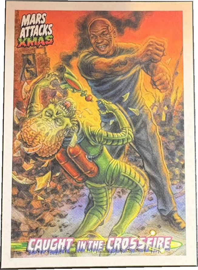 Topps Mars Attacks Caught in the Crossfire Mike Tyson card